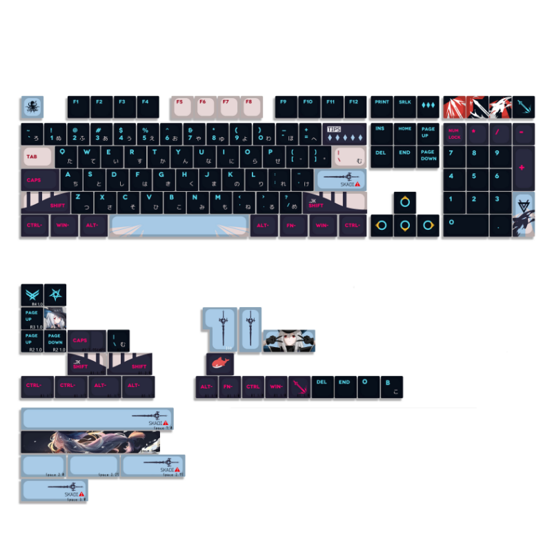 Gaming Keyboard Bluetooth - 142 Phím/Bộ PBT Keycap Của Ngày