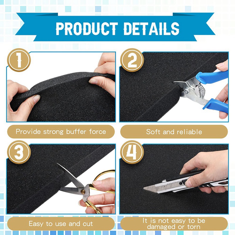 Polyurethane Foam Sheet - 4 Pcs Cuttable Polyurethane Foam Pads