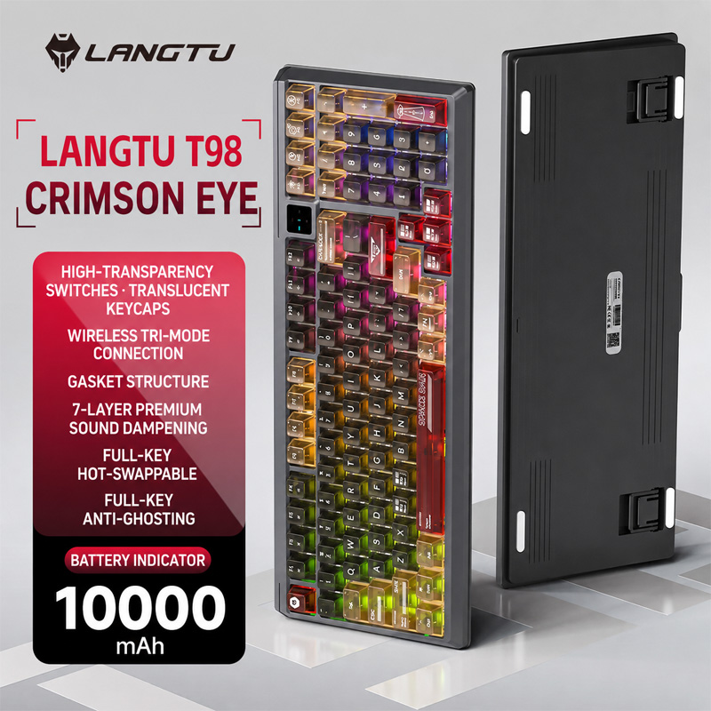 Gaming Keyboard Bluetooth - Langtu T98 Tri Mode RGB Custom