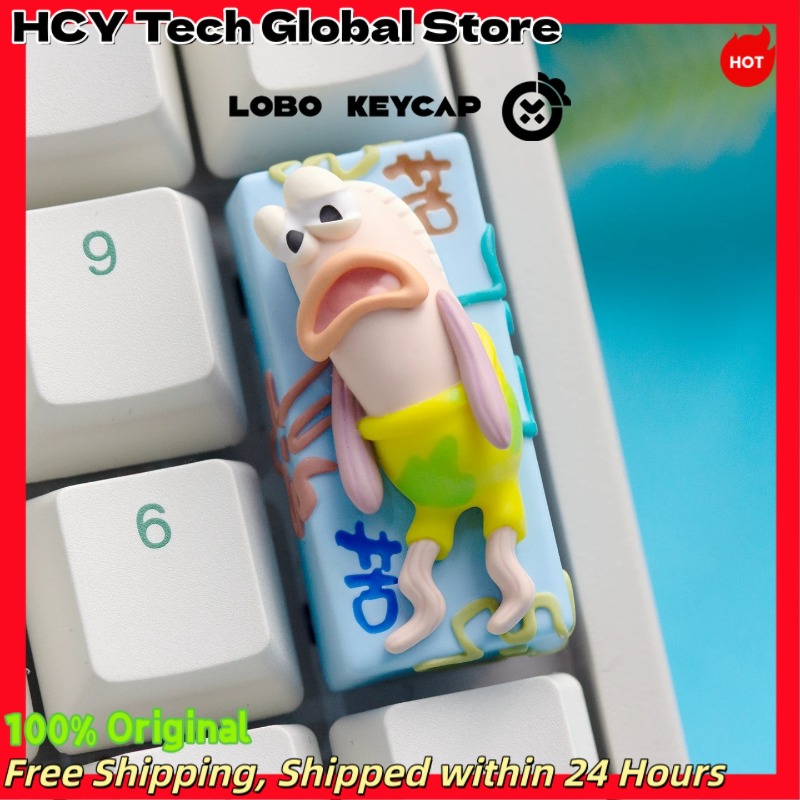 Gaming Keyboard Ergo - Yellow Sponge Anime-Style Misfortune Fish Keycap