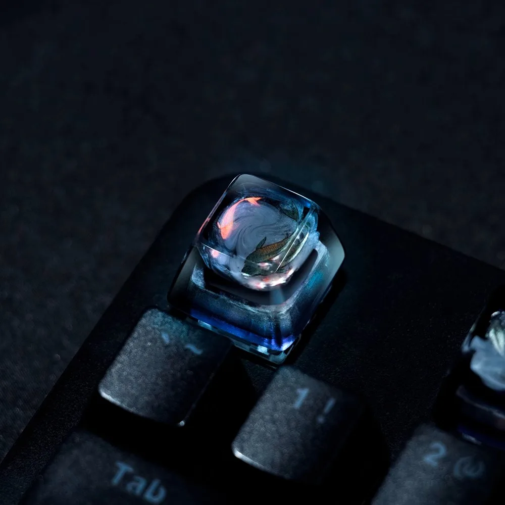 Keyboard Gaming Transparent - Original Chinese Style Koi Fish Keycap