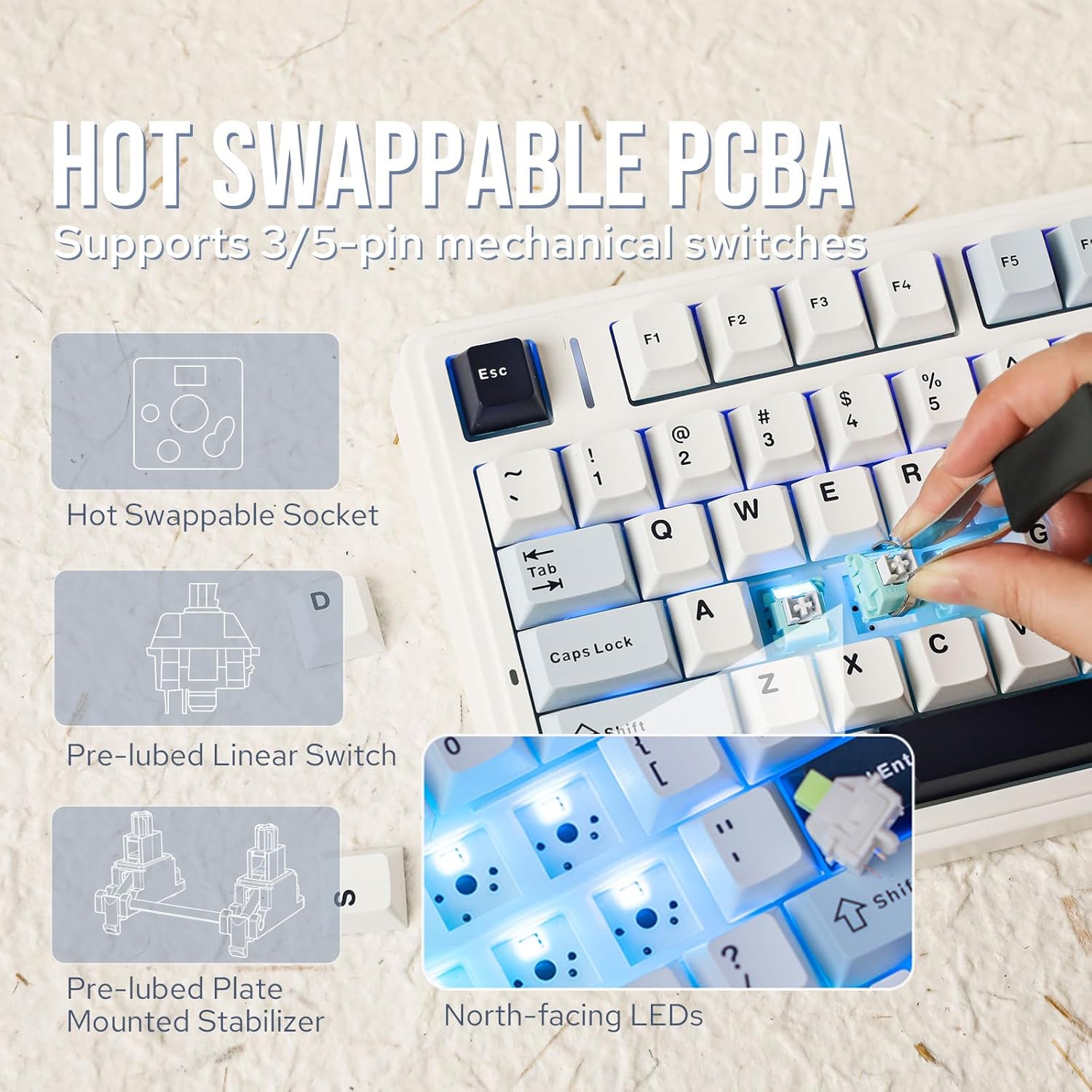 Aula F75 Mechanical Keyboard 7 - đánh giá và giá Gaming Keyboard Hot Swappable