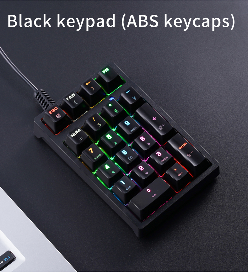 T21 Mini Number Keypad RGB Bac - đánh giá và giá Gaming Keyboard Blue Switches
