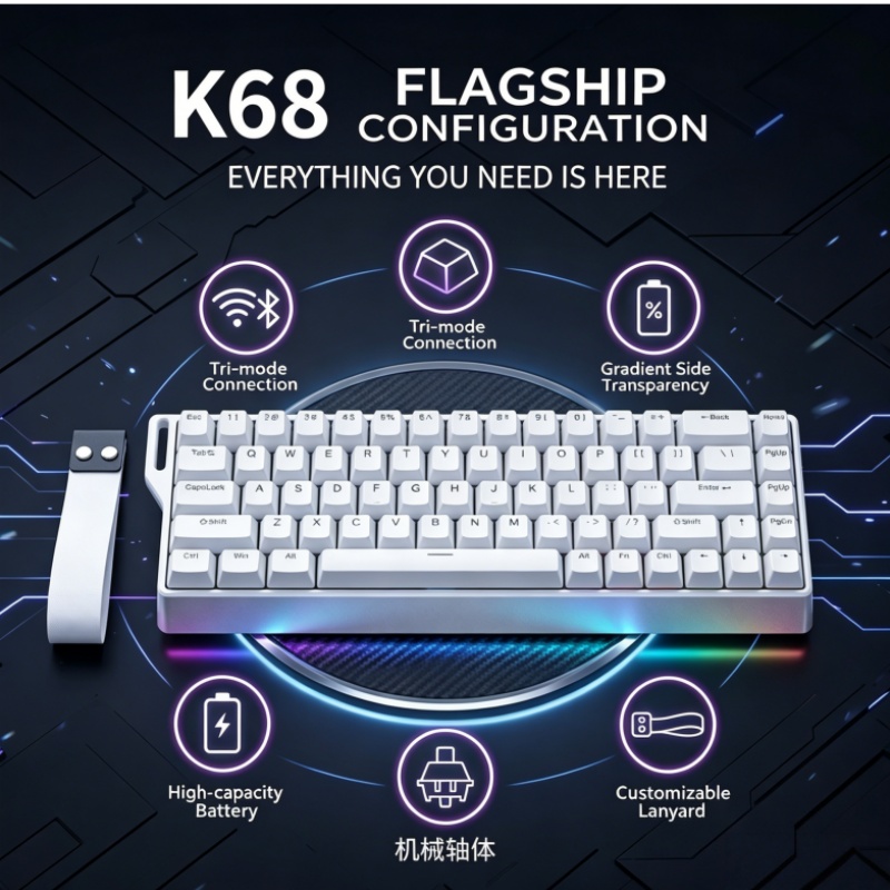 K68 RGB Backlight Three-Dimens - đánh giá và giá Gaming Keyboard Bluetooth