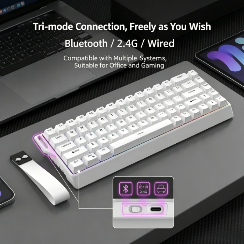 K68 RGB Backlight Three-Dimens - đánh giá và giá Gaming Keyboard Bluetooth