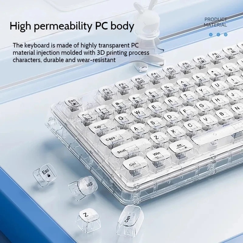 Ice Crystal Transparent Wirele - đánh giá và giá Keyboard Gaming Transparent