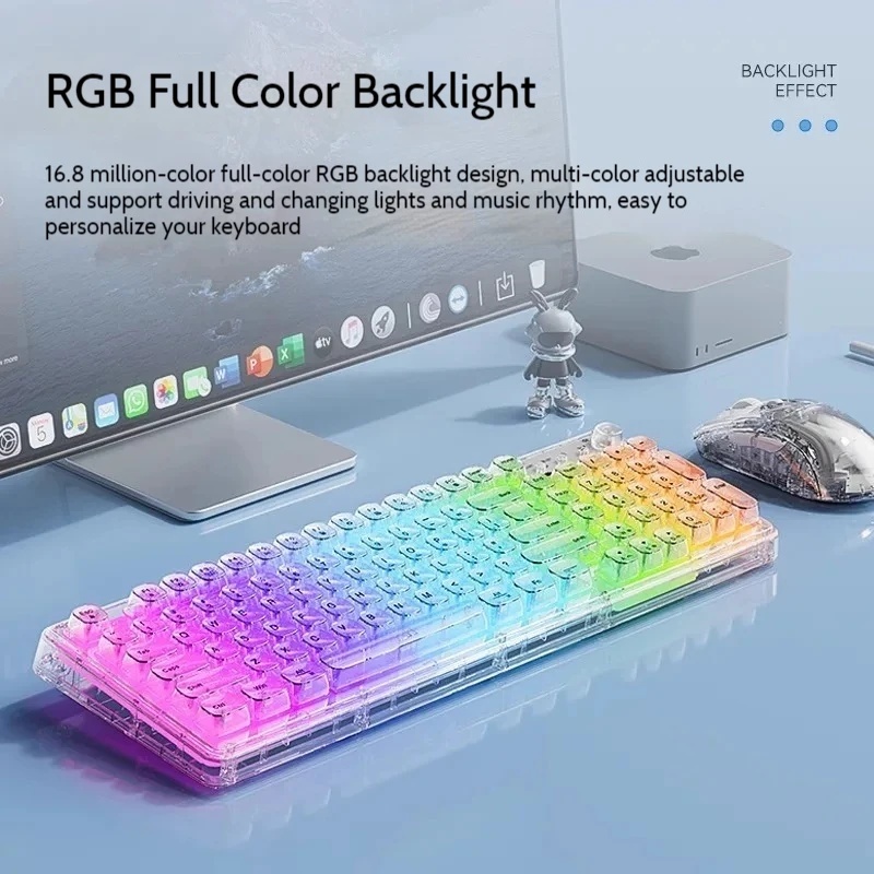 Ice Crystal Transparent Wirele - đánh giá và giá Keyboard Gaming Transparent