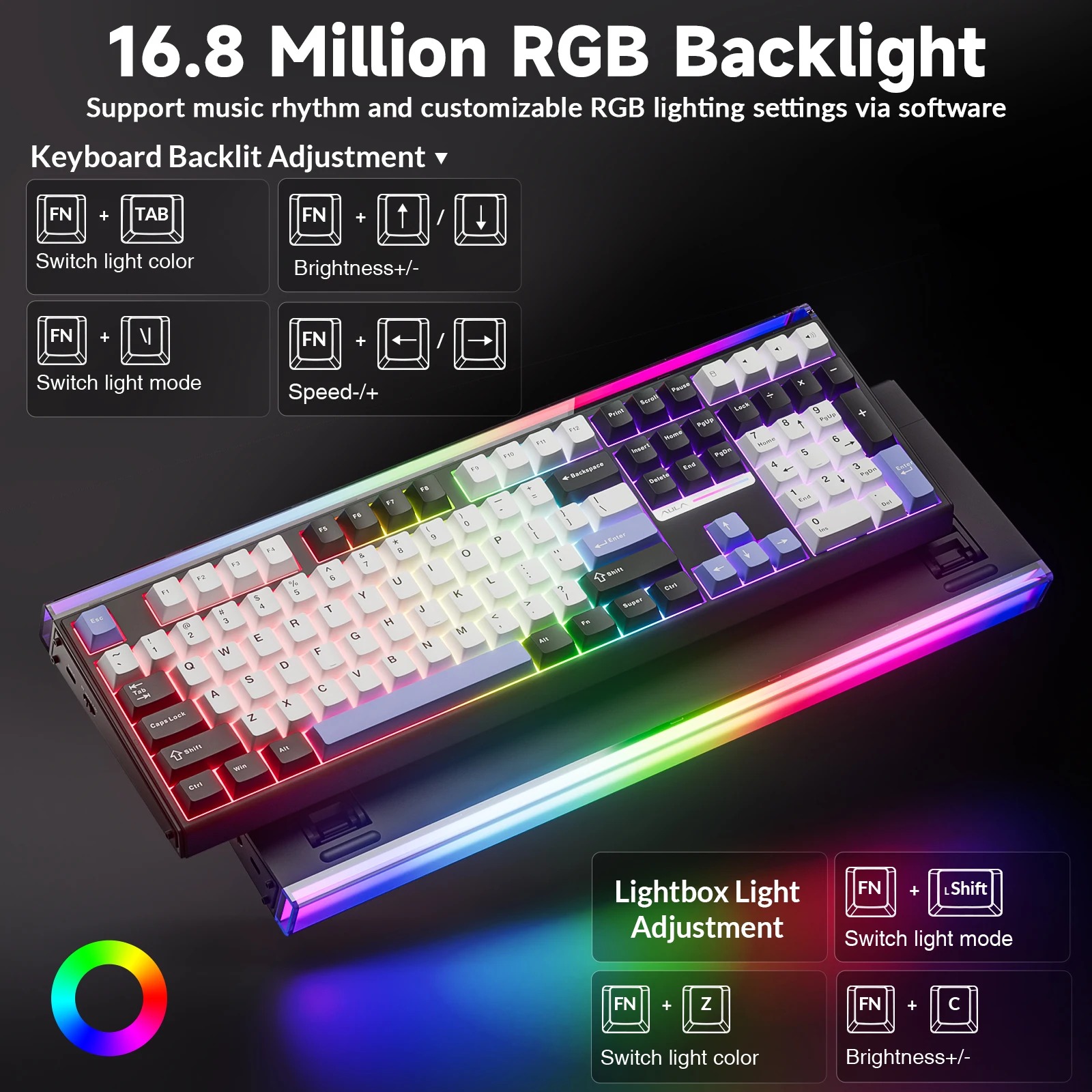 AULA H108 Tri‑Mode Mechanical  - đánh giá và giá Gaming Keyboard Hot Swappable