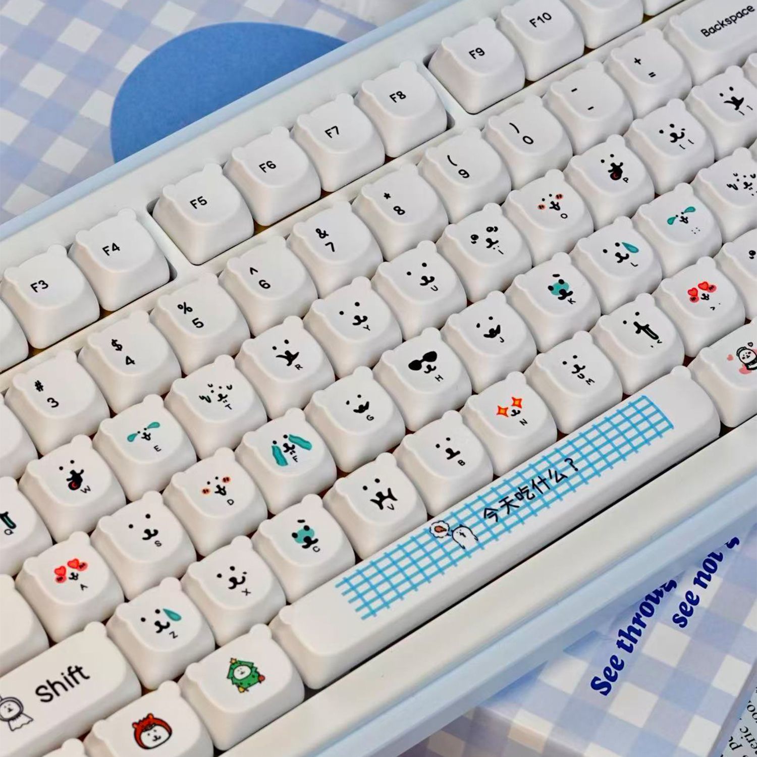 Kawaii Cartoon Joke Bear PBT K - đánh giá và giá Gaming Keyboard Ergo