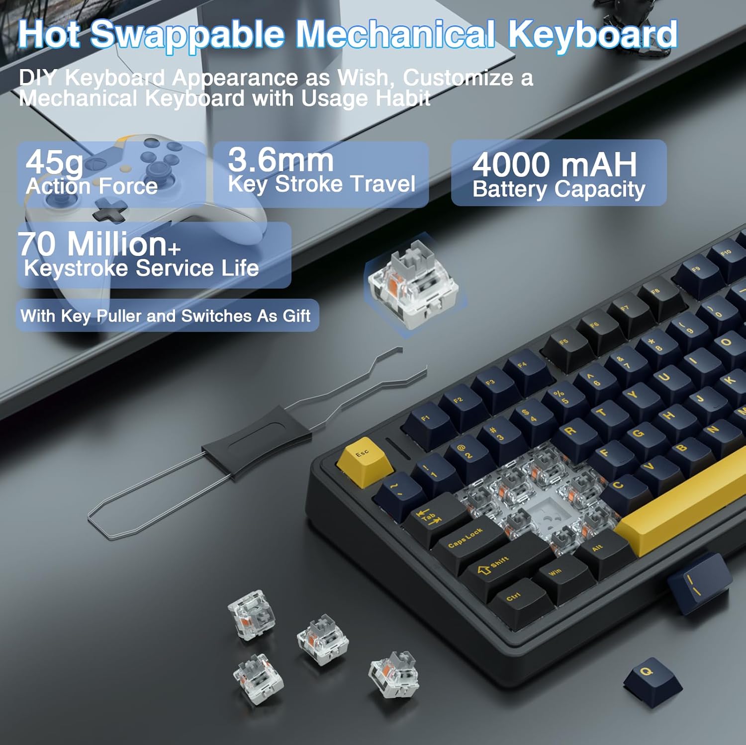 Aula F75 Mechanical Keyboard,  - đánh giá và giá Gaming Keyboard Hot Swappable