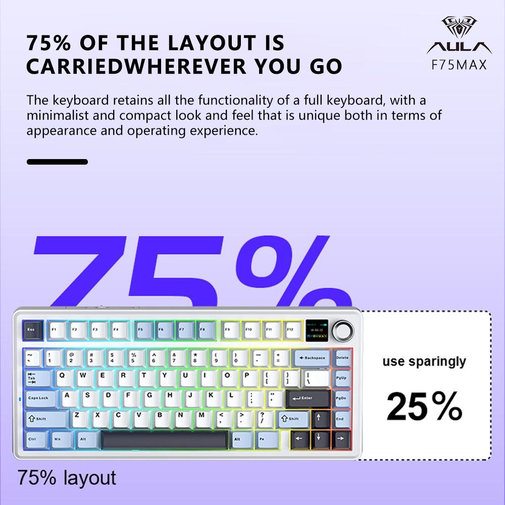 AULA F75MAX Mechanical Gaming  - đánh giá và giá Gaming Keyboard Hot Swappable