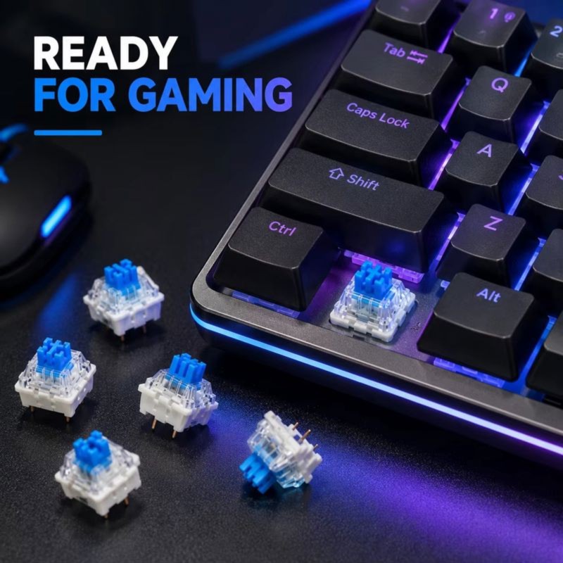DT21 100Pcs DIY Mechanical Key - đánh giá và giá Gaming Keyboard Blue Switches