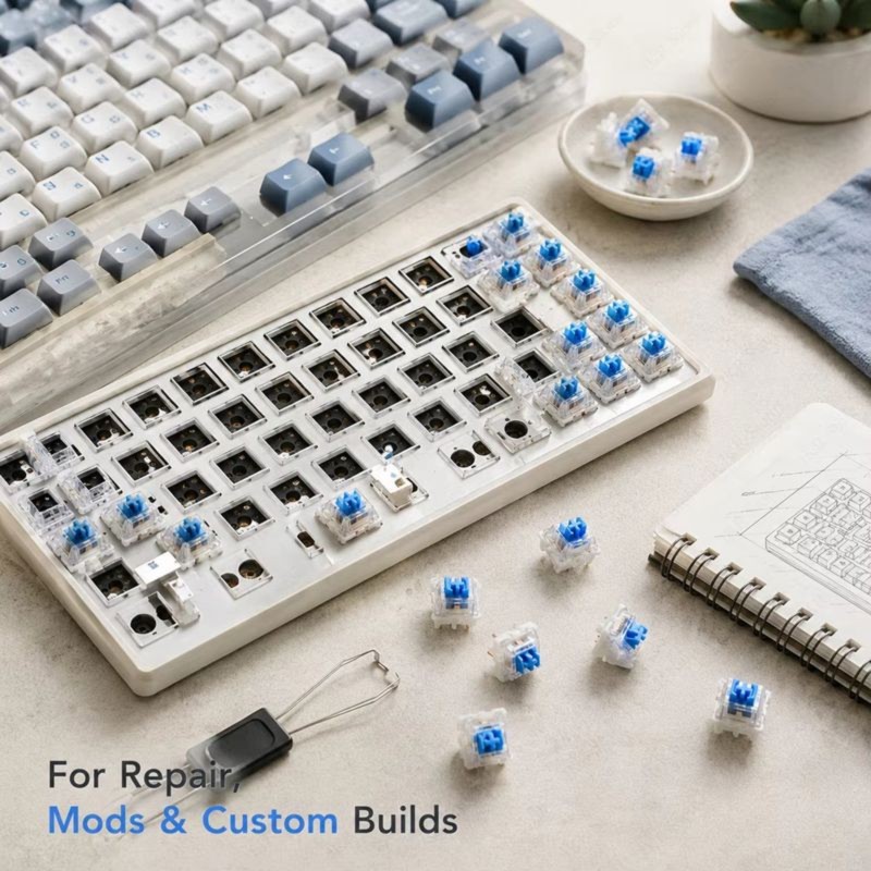 DT21 100Pcs DIY Mechanical Key - đánh giá và giá Gaming Keyboard Blue Switches