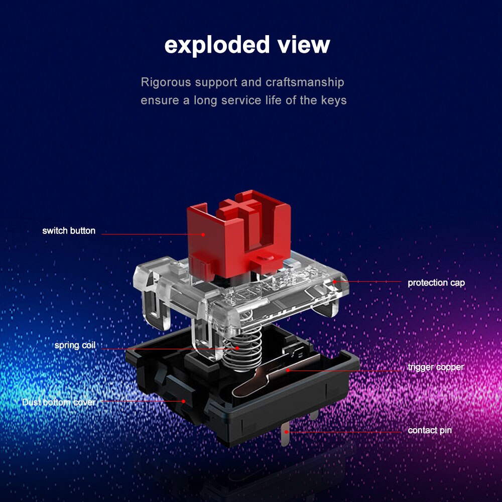 Redragon SMD LED RGB MX Low Pr - đánh giá và giá Gaming Keyboard Blue Switches