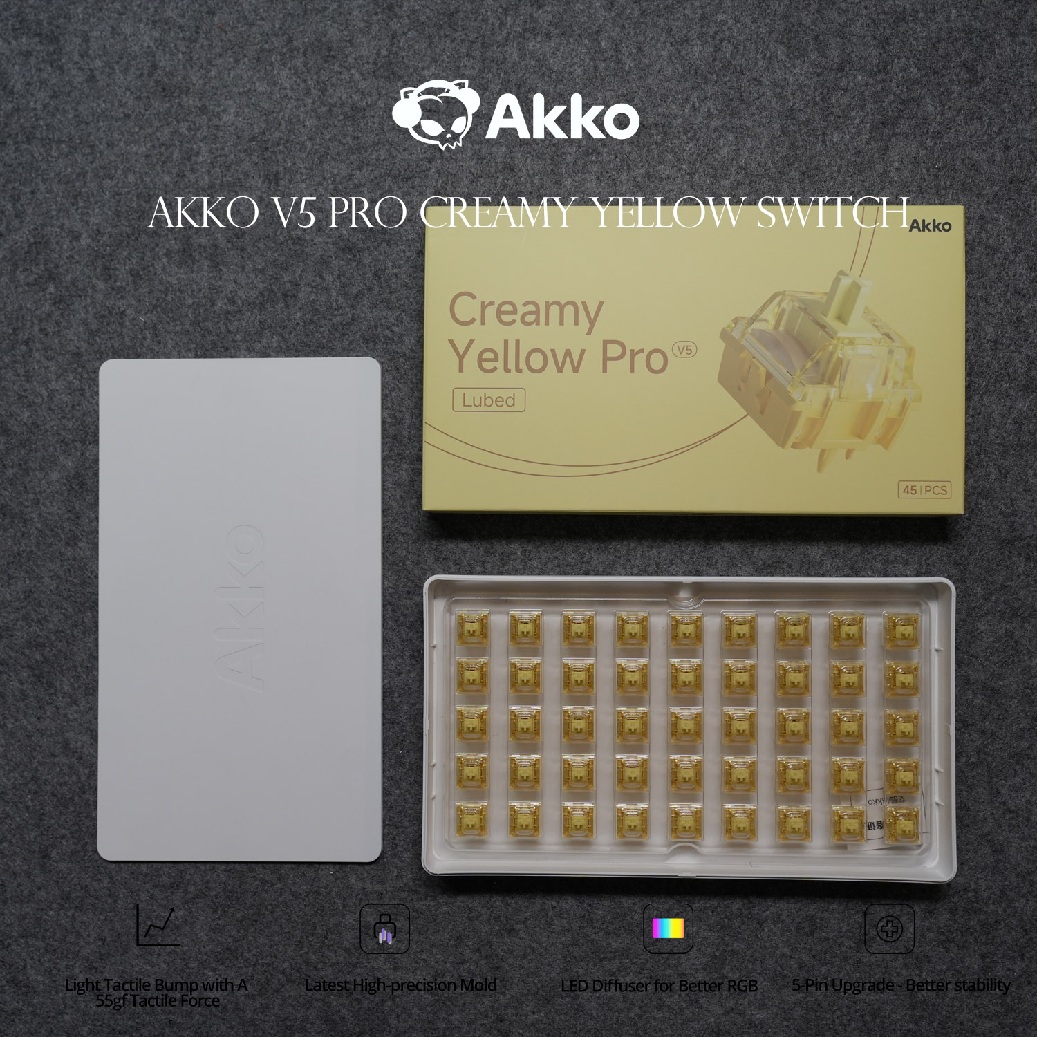 Akko V5 Pro Cream Yellow Switc - đánh giá và giá Keyboard Lube Kit