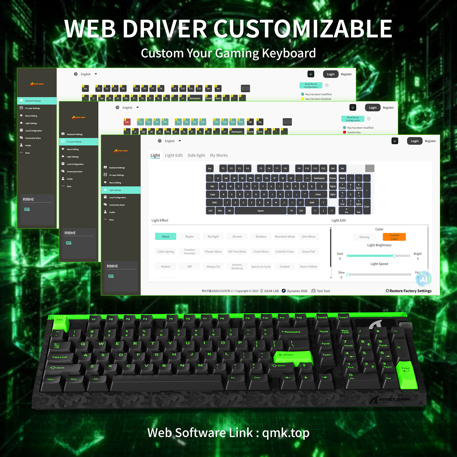 ATTACK SHARK R98 HE with C01Ul - đánh giá và giá Gaming Keyboard Hot Swappable